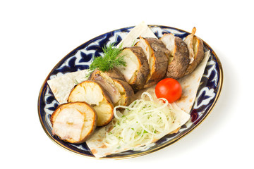 pieces of baked potatoes