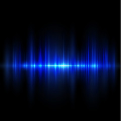 Abstract strips light blue isolate on black background, vector