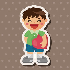 people with heart character theme elements