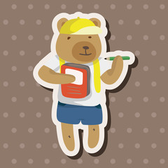 animal going to school cartoon theme elements