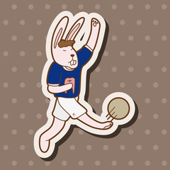 Animals play football cartoon theme elements