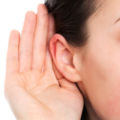 Deaf woman ear