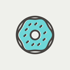 Crispy cookies thin line icon
