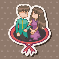 Valentine's day couple theme elements