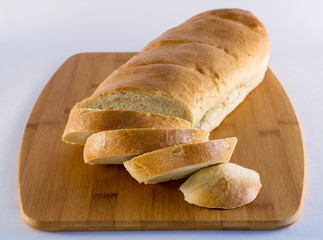 French Bread on Wood Cutting Board