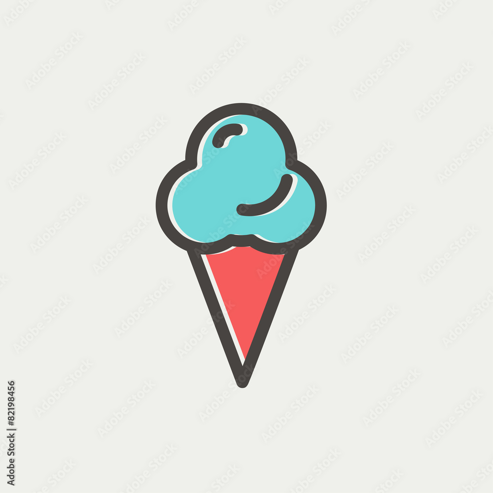 Poster Ice Cream thin line icon