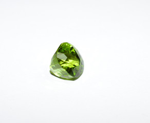 Peridot facet cut gemstone