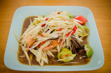 Somtum, papaya salad delicious food in thailand