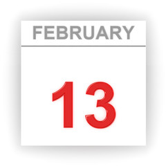 February 13. Day on the calendar.