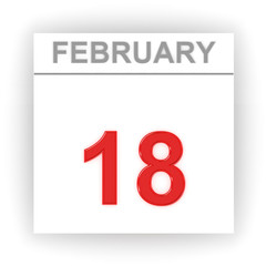 February 18. Day on the calendar.