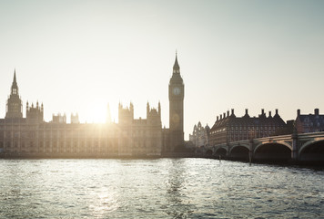 Plakat Big Ben and Westminster at sunset, London, UK