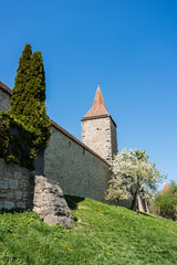 Fototapeta na wymiar Burgmauer Rothenburg ob der Tauber