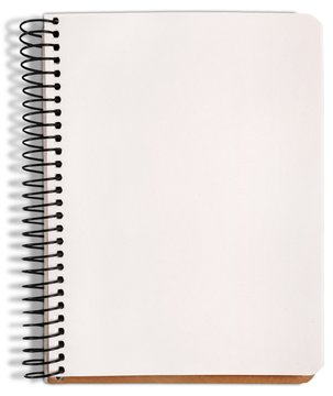 List. Paper page notebook. textured isolated on the white