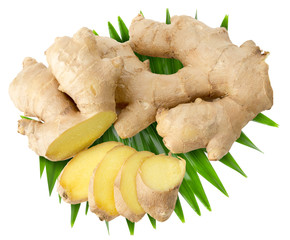 ginger roots isolated on a white background