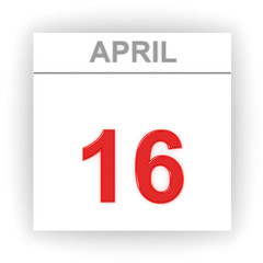 April 16. Day on the calendar.