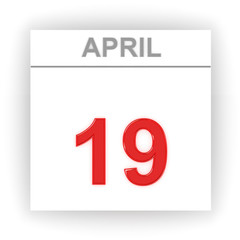 April 19. Day on the calendar.