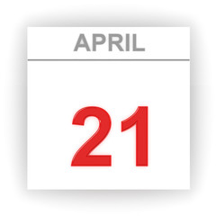 April 21. Day on the calendar.