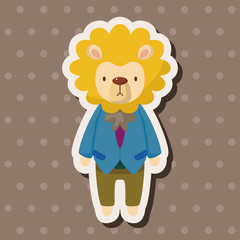 animal lion worker cartoon theme elements