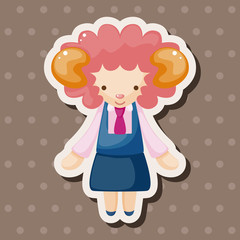 animal sheep waiter cartoon theme elements