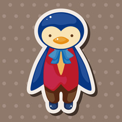 animal penguin waiter cartoon theme elements