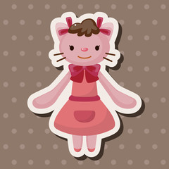 animal cat waiter cartoon theme elements
