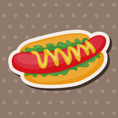 Fried foods theme hot dog elements