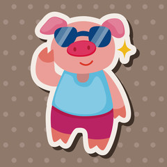 animal summer cartoon theme elements