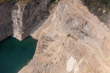 aerial  view of  rock quarry