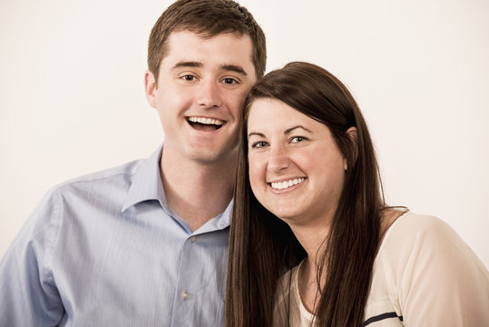 Caucasian couple smiling