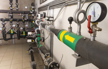 Water pressure transducers, thermometers, pipe