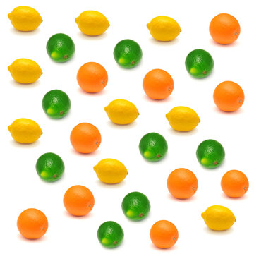 Collection of lemon, lime and orange