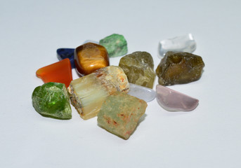 Raw gemstones mix