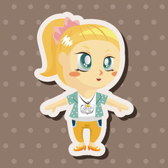 lady girl cartoon theme elements