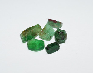 Emerald natural raw gemstones