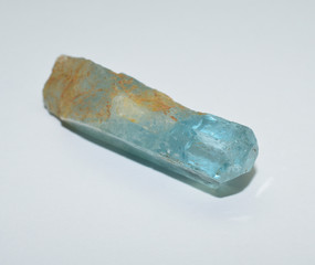 Aquamarine natural raw gemstone crystal