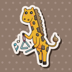 animal playing instrument cartoon theme elements