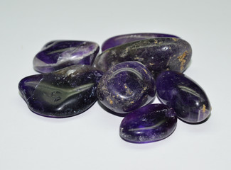 Amethyst tumbled gemstones