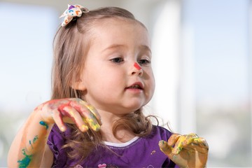 Naklejka premium Child, Education, Human Hand.