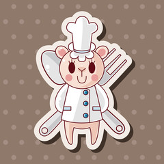 animal chef cartoon theme elements