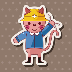 animal worker cartoon theme elements