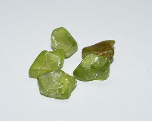 Peridot tumbled gemstones