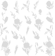 flower siluet pattern on white background