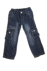 Children's jeans isolated on white background