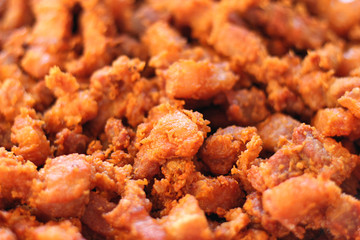 Fried pork at the market