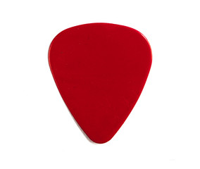 Guitar pick red Isolated on white