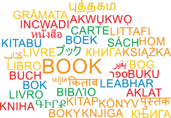 Book multilanguage wordcloud background concept