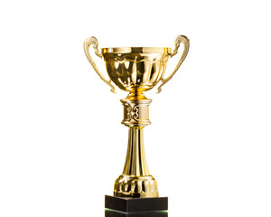gold cup trophy isolated on white
