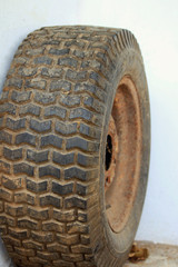 Close up of old tire