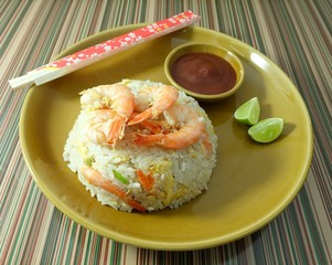 A Plate of Delicious Shrimp Fried Rice