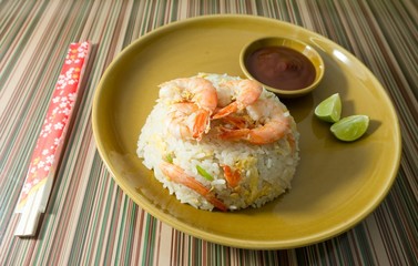 Delicious Shrimp Fried Rice with Tomato Sauce